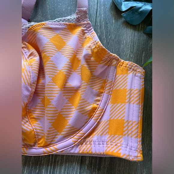 Savage X Fenty Gingham Remix Unlined Plunge Bra in Check'D Out Size 40DD NWOT! - Picture 6 of 10